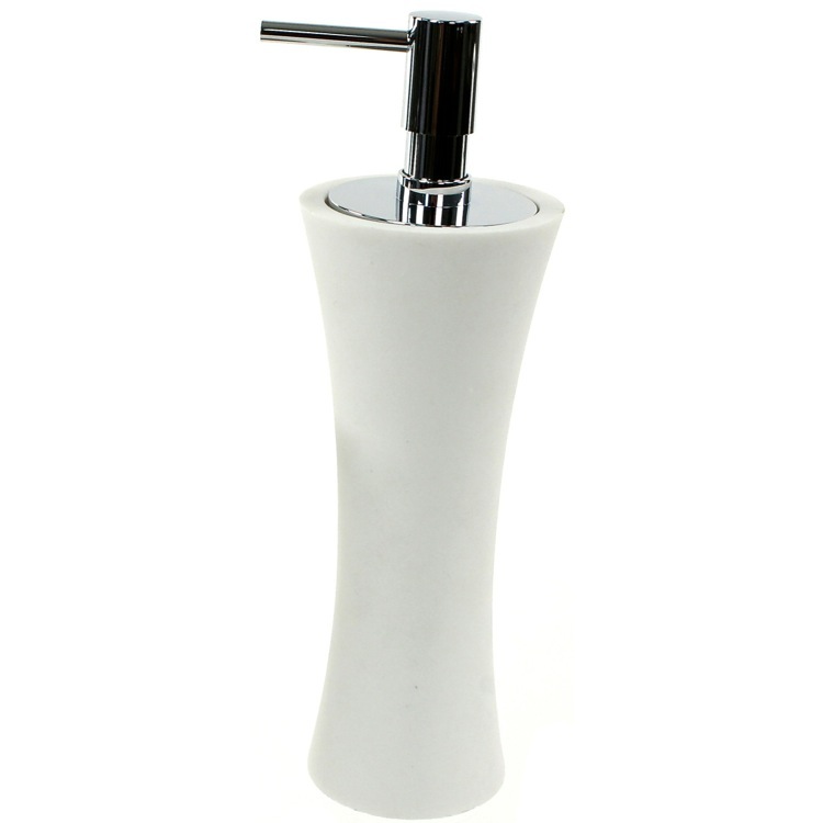 Soap Dispenser, Gedy AU80-02, Free Standing Soap Dispenser Made From Stone in White Finish
